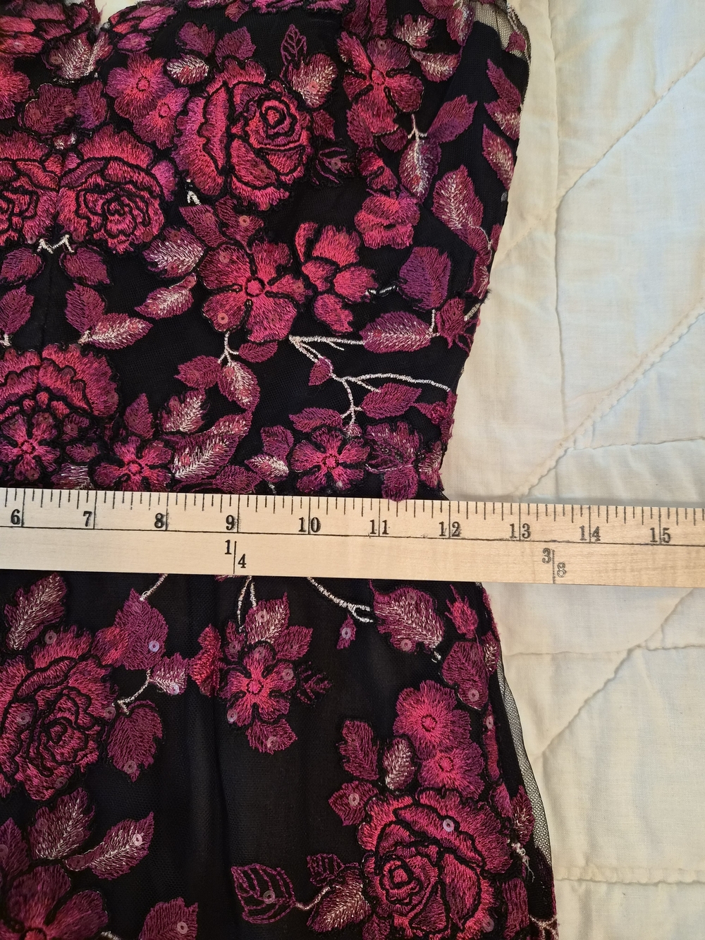 Marchesa Notte Floral Embroidered Cocktail Dress- Size 0 - Picture 7 of 13